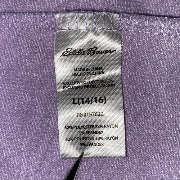 Eddie Bauer Kids Hooded Lavender Pullover L (14/16) Tulip Hem Thumb Holes - Picture 11 of 12